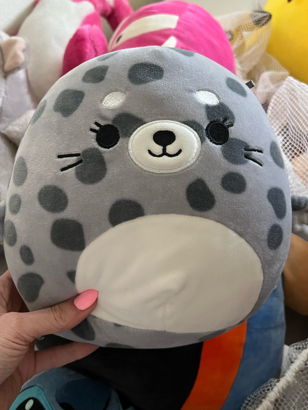 SquishmallowsGray Seal Plush Pillow - Cute Spotted Seal